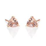 Dallas 14K Rose Gold Trillion -Cut Madagascar Morganite Earring