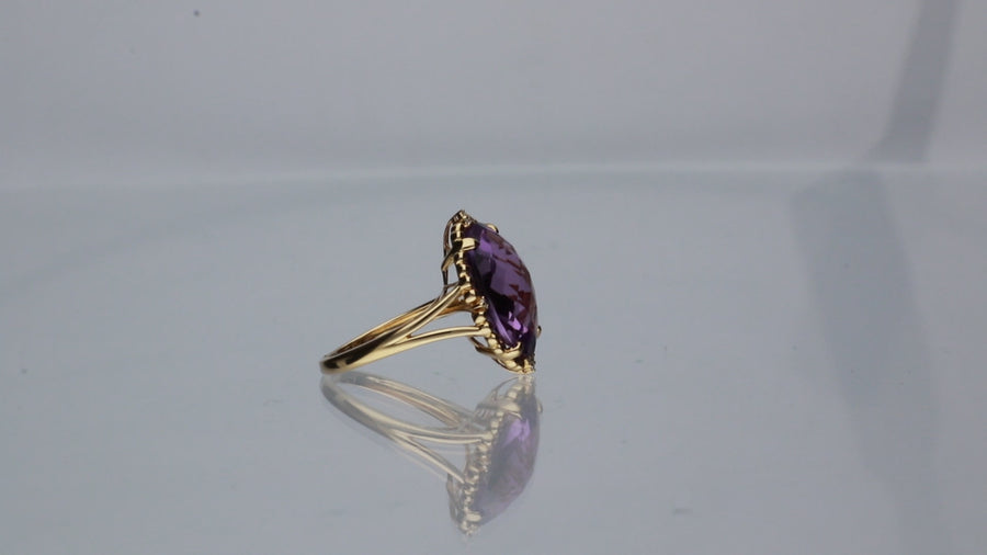 Kathryn 14K Yellow Gold Oval-Cut Brazilian Amethyst Ring