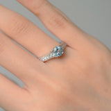 Frankie 14K White Gold Round-Cut Brazilian Aquamarine Ring