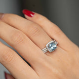 Selene 14K White Gold Cushion-Cut Brazilian Aquamarine Ring