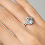 Alina 10K White Gold Oval-Cut Brazilian Aquamarine Ring