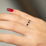 Autumn 14K White Gold Baguette-Cut Ceylon Blue Sapphire Ring