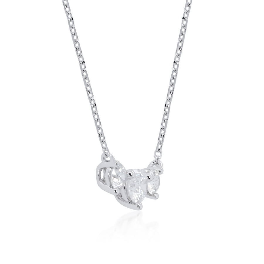 Mary 14K White Gold Round-Cut White Diamond Necklace