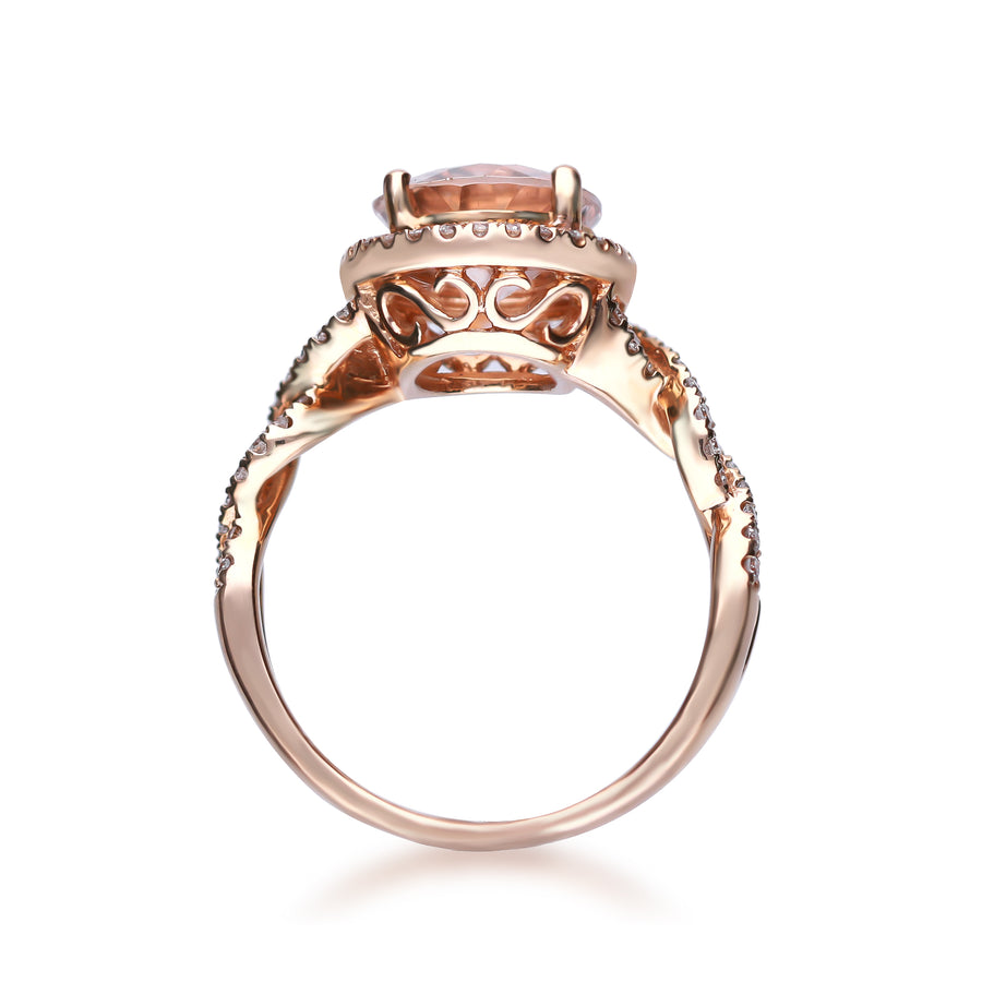 Keyla 14K Rose Gold Oval-Cut Morganite Ring