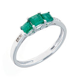 Penelope 10K White Gold Square-Cut Emerald Ring