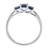 Nivea 10K White Gold square-Cut Ceylon Blue Sapphire Ring