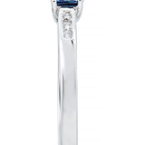 Nivea 10K White Gold square-Cut Ceylon Blue Sapphire Ring
