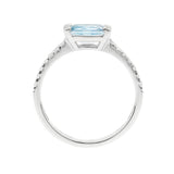 Malia 10K White Gold Cushion-Cut Brazilian Aquamarine Ring