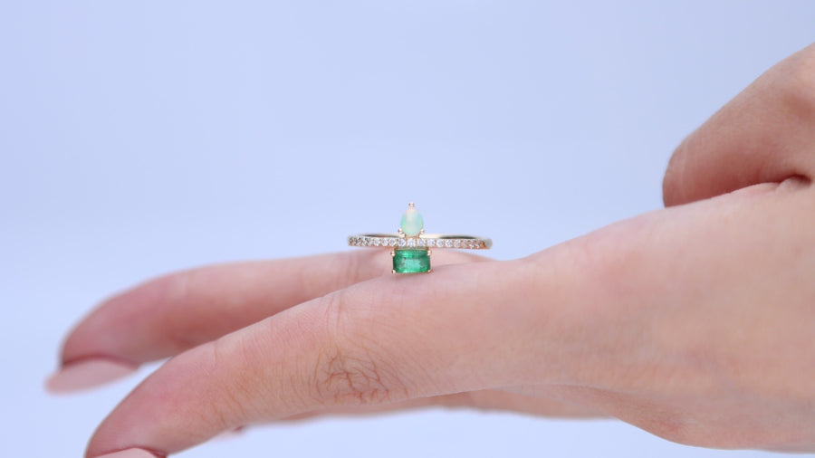 Sofia 14K Yellow Gold Emerald-Cut Emerald Ring