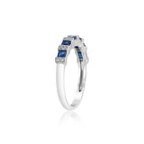 Lily 10K White Gold Square-Cut Ceylon Blue Sapphire Ring