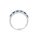 Lily 10K White Gold Square-Cut Ceylon Blue Sapphire Ring