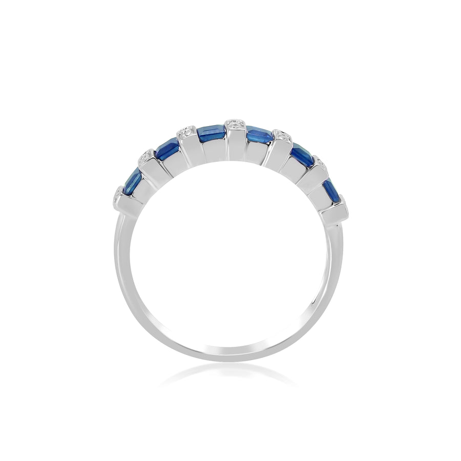 Lyric 10K White Gold Square-Cut Ceylon Blue Sapphire Ring