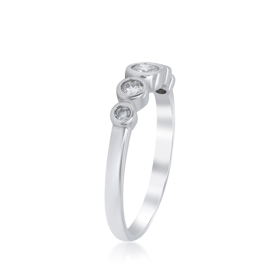 Daisy 14K White Gold Round-Cut White Diamond Ring