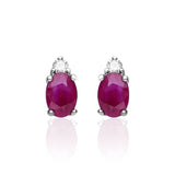 Heidi 14K White Gold Oval-Cut Mozambique Ruby Earring