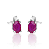 Heidi 14K White Gold Oval-Cut Mozambique Ruby Earring