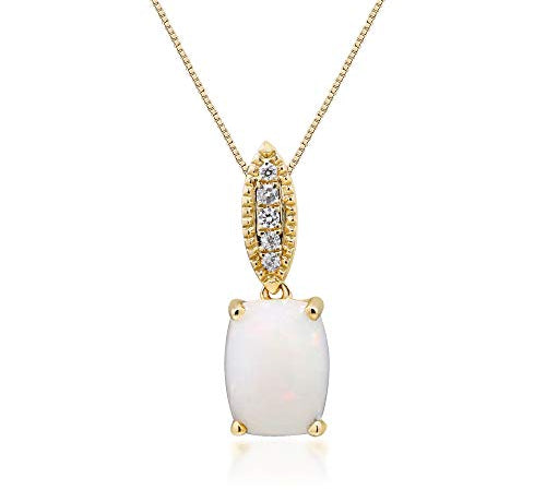 Annabelle 14K Yellow Gold Oval-Cut Natural African Opal Pendant
