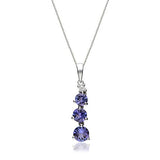 Annabella Round-Cut Tanzanian Tanzanite Silver Pendant