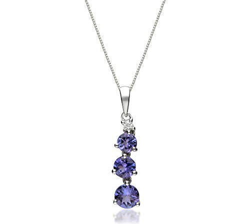 Annabella Round-Cut Tanzanian Tanzanite Silver Pendant