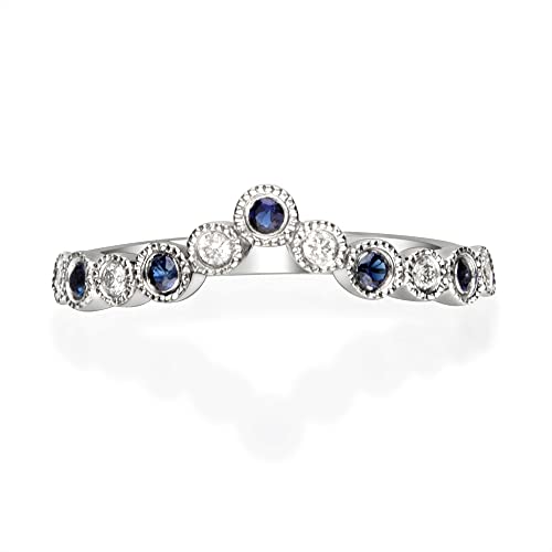 Addisyn 14K White Gold Round-Cut Ceylon Blue Sapphire Ring