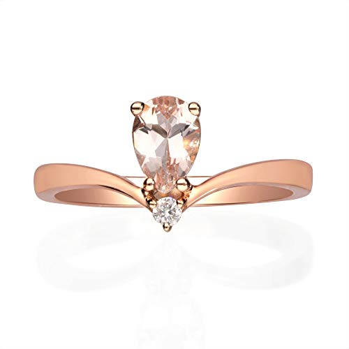 Kylie 10K Rose Gold Pear-Cut Morganite Ring