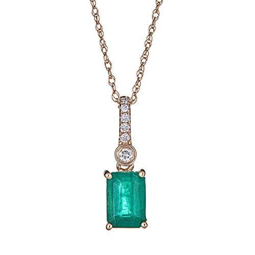Anahi 10K Yellow Gold Emerald-Cut Emerald Pendant