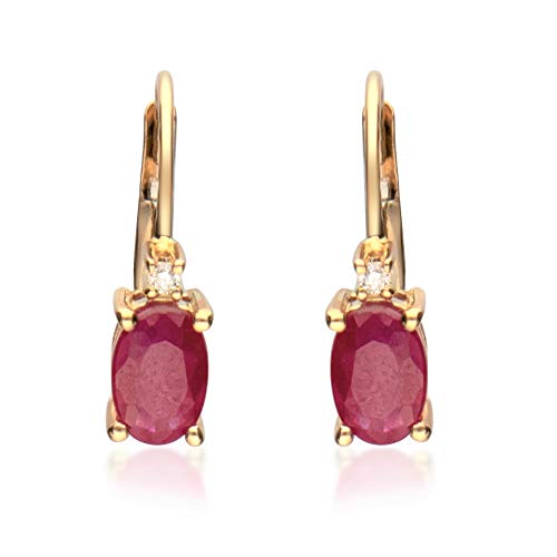 Eloise 10K Yellow Gold Oval-Cut Mozambique Ruby Earring