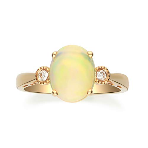 Danna 10K Yellow Gold Oval-Cabochon Natural African Opal Ring