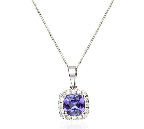 Brooklynn 14K White Gold Cushion-Cut Tanzanian Tanzanite Pendant