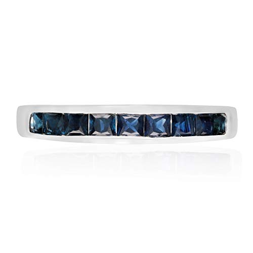 Zoie 14K White Gold Princess-Cut Ceylon Blue Sapphire Ring