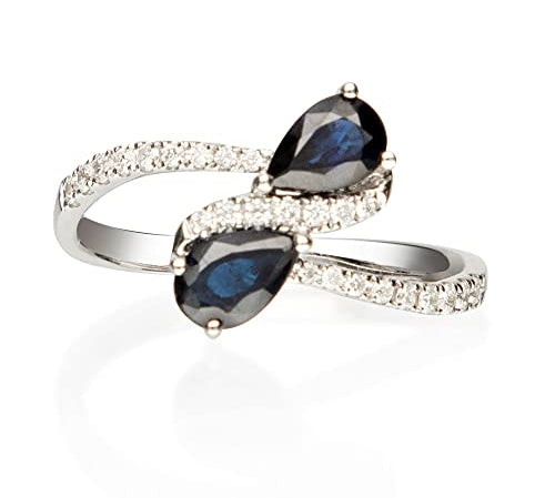 Jaycee 14K White Gold Pear-Cut Ceylon Blue Sapphire Ring