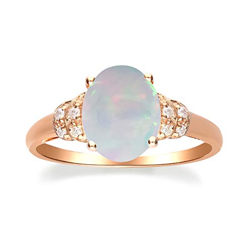 Celine 10K Rose Gold Oval-Cut Natural African Opal Ring