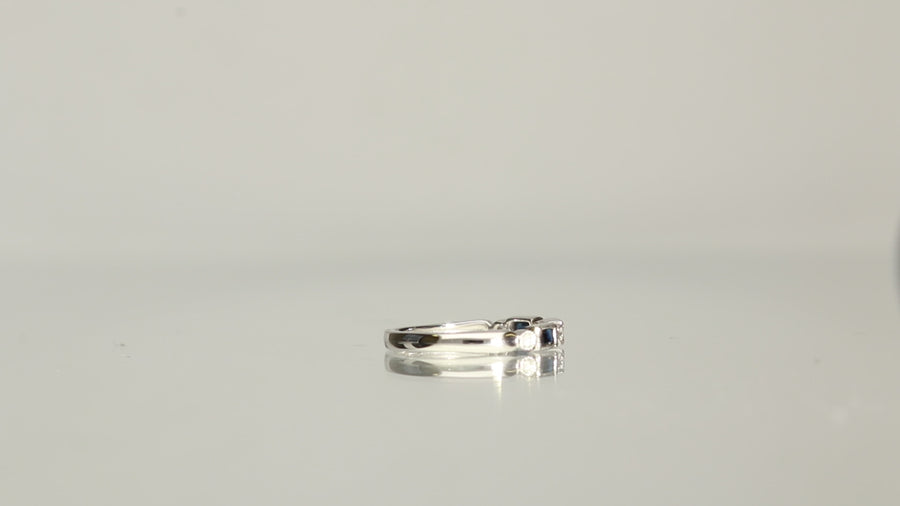 Sofia 14K White Gold Baguette-cut Ceylon Blue Sapphire Ring