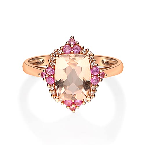 Estrella 14K Rose Gold Emerald-Cut Morganite Ring