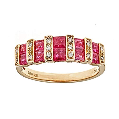 Willa 10K Yellow Gold Square-Cut Mozambique Ruby Ring