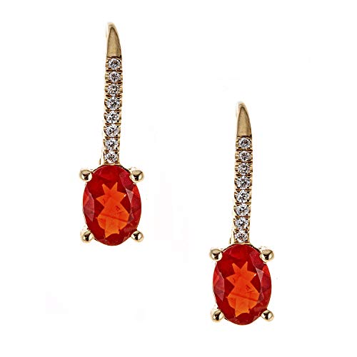 Rebecca 14K Yellow Gold Oval-Cut Mexican Fire Opal Earring