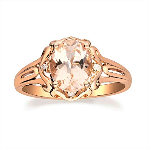 Gracelynn 10K Rose Gold Oval-Cut Morganite Ring