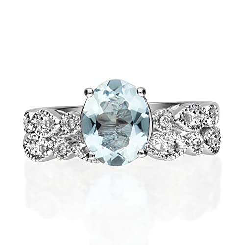 Gracie 14K White Gold Oval-Cut Brazilian Aquamarine Ring