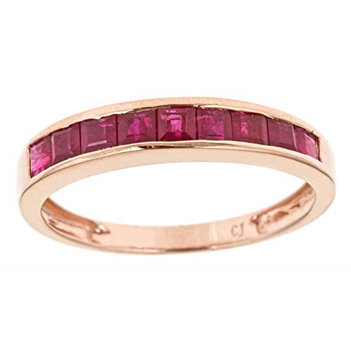 Chelsea 14K Rose Gold Princess-Cut Mozambique Ruby Ring