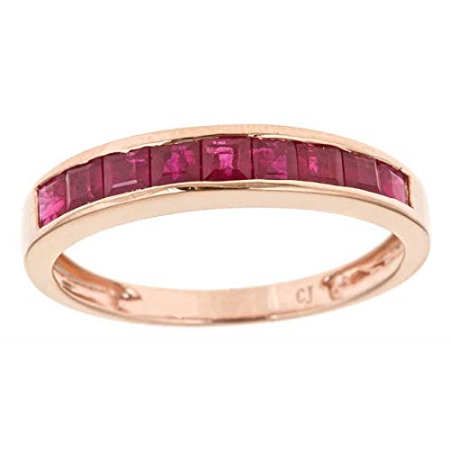 Chelsea 14K Rose Gold Princess-Cut Ruby Ring