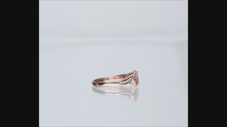 Gracelyn 10K Rose Gold Oval-Cut Morganite Ring
