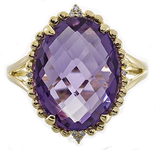 Kathryn 14K Yellow Gold Oval-Cut Brazilian Amethyst Ring