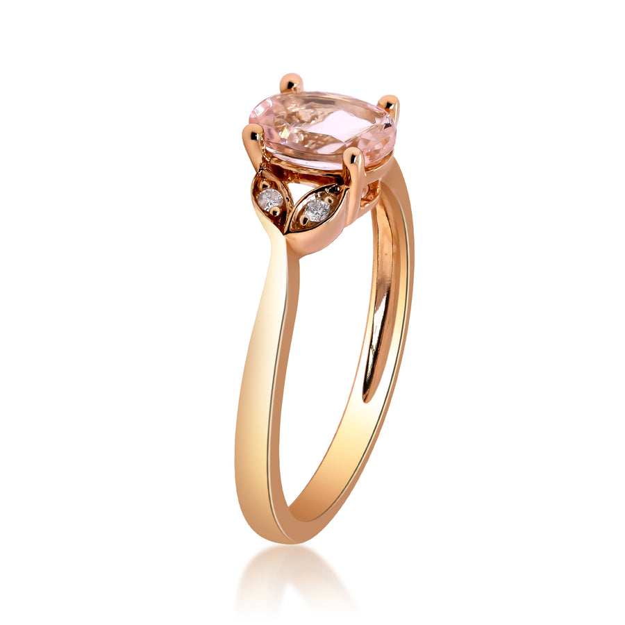 Sarah 10K Rose Gold Oval-Cut Morganite Ring