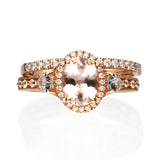 Heaven 14K Rose Gold Oval-Cut Madagascar Morganite Ring