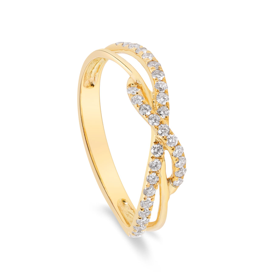 Estella 10K Yellow Gold Round-Cut White Diamond Ring