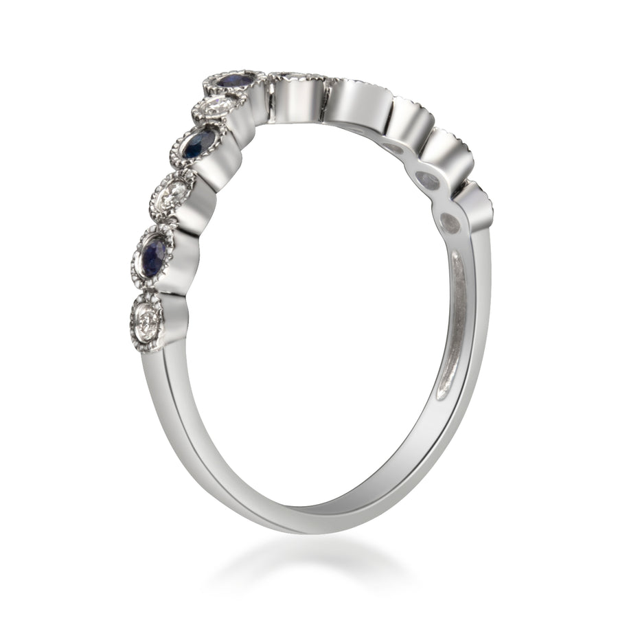 Addisyn 14K White Gold Round-Cut Ceylon Blue Sapphire Ring