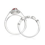 Kaitlyn 14K White Gold Pear-Cut Mozambique Ruby Ring