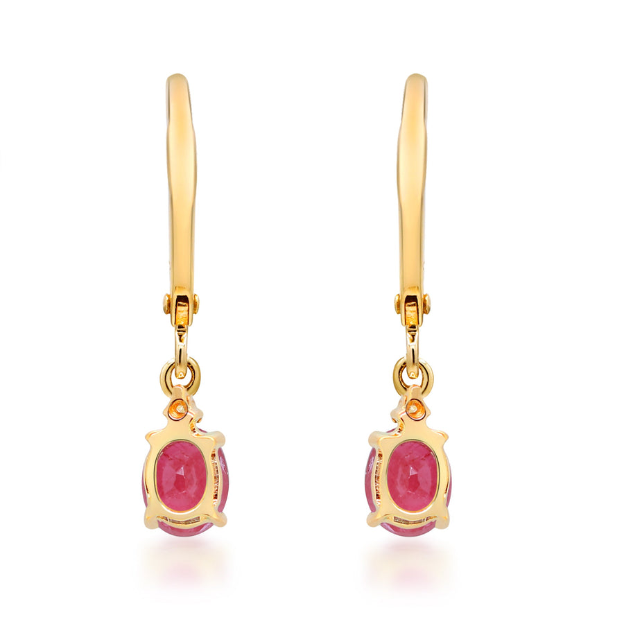 Ava 10K Yellow Gold Oval-Cut Earring Mozambique Ruby