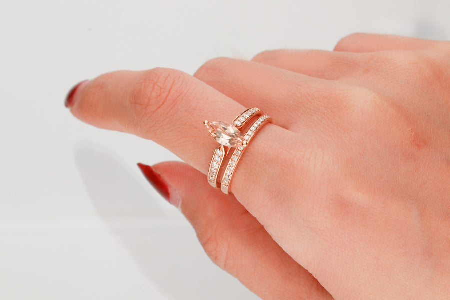 Ensley 14K Rose Gold Marquise-Cut Morganite Ring