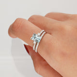Gia 14K White Gold Cushion-Cut Brazilian Aquamarine Ring