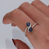 Jaycee 14K White Gold Pear-Cut Ceylon Blue Sapphire Ring